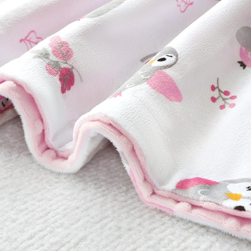 BORITAR Baby Blanket for Boys Girls Soft Plush Minky Fabric with Dotted Backing, Lovely Animal Owl Design Blanket for Toddler Newborn 30 x 40 Inch(75x100cm) - Image 4